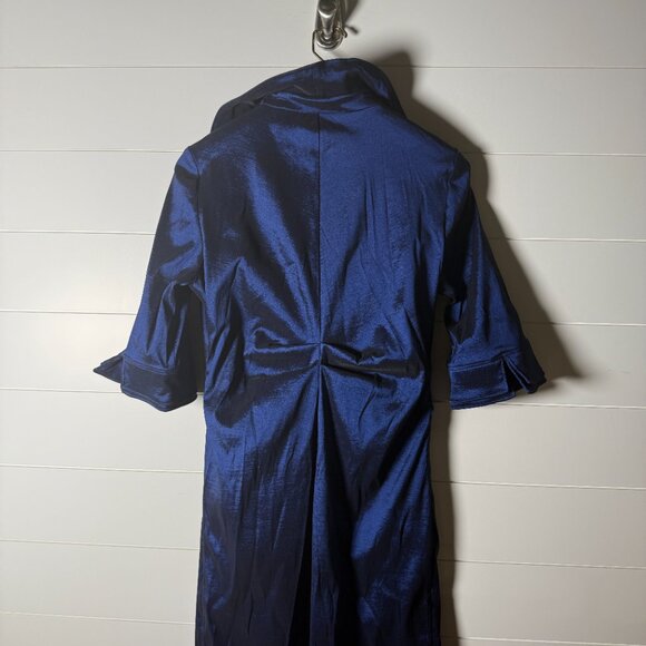 Joseph Ribkoff Vintage Dress Royal Sapphire Moldable Collar and Sleeves Sz 14 - Picture 5 of 10